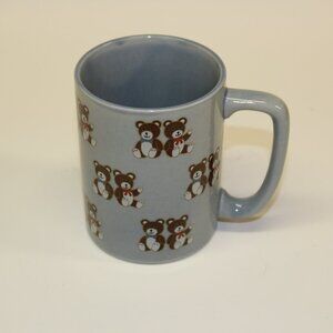 Vtg 70s 80s Valentine Couple OTAGIRI TEDDY BEAR Coffee Mug Gift Blue Cottagecore